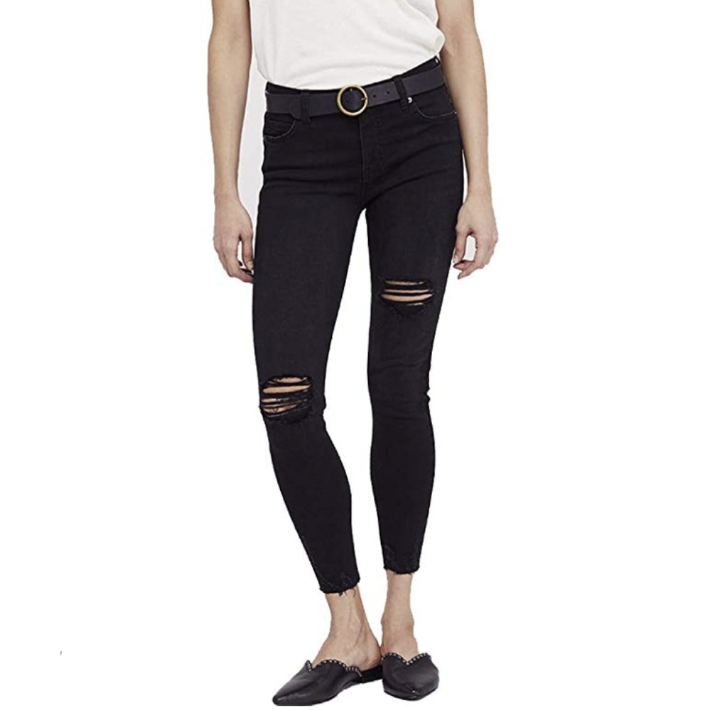 Free People Stretch Skinny Distressed Jeans